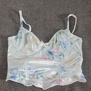 White Cream Sleeveless Bustier Crop Camisole